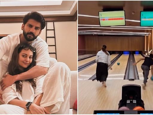 Sonakshi Sinha-Zaheer Iqbal enjoy bowling session with pals Aayush and Arpita Khan Sharma