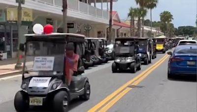 Harris rally draws hundreds of golf carts in conservative Florida community