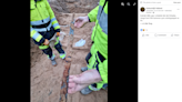 Medieval weapon — over 4 feet long — unearthed in town square in Sweden, photos show