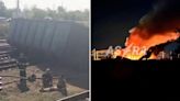 Massive explosion as Ukrainian kamikaze drones blast Russian freight train