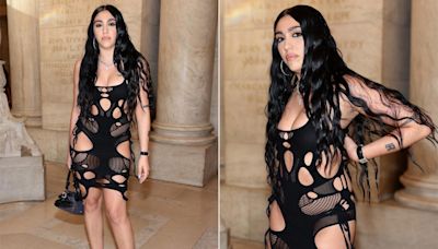 Lourdes Leon's Black Mini Dress With Mesh Cutouts Hit High On The Maximal Fashion Meter