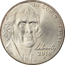 Five Cents 2010 Jefferson Nickel, Coin from United States - Online Coin ...