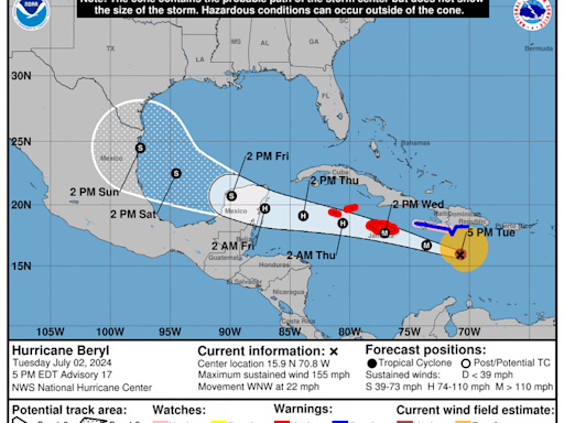 Poderoso huracán Beryl prepara su asalto a Jamaica. Islas Caimán y México están en su ruta