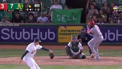 Oakland Fan With ‘SELL’ Sign Whisked Away By Security