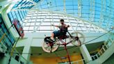 The High Wire Bicycle, a way-cool California Science Center attraction, is back on the roll