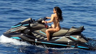 Lauren Sánchez Rocks an Itsy Bitsy Gold Bikini While Jet Skiing with Jeff Bezos