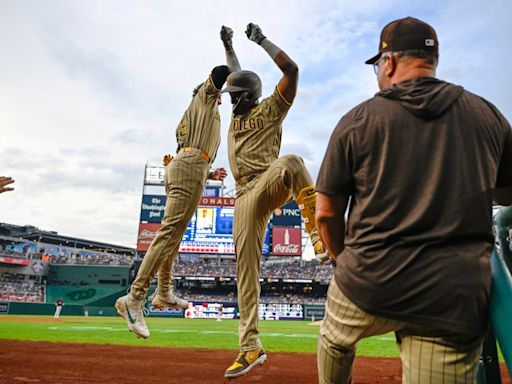 Profar, Higashioka homer as Padres collect season-high 20 hits, rout Nats 12-3