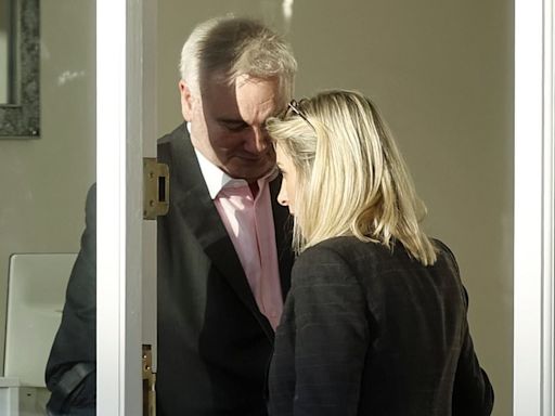 Eamonn Holmes consoled by blonde facialist