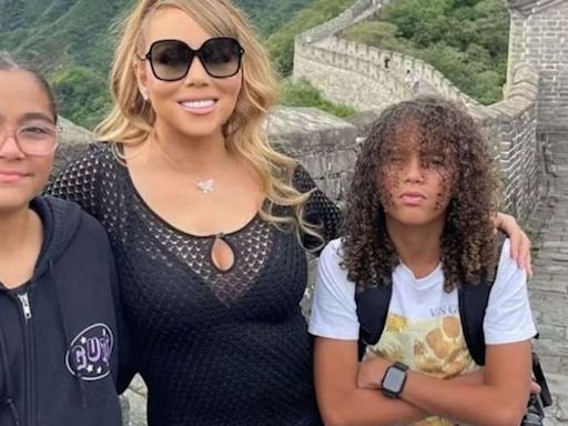 Mariah Carey curte dias na China com filhos antes da apresentação no Rock in Rio