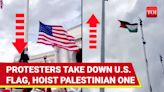 Palestinian Flag Hoisted Near U.S. Congress; American Flag Pulled, Ripped And Burnt In Washington