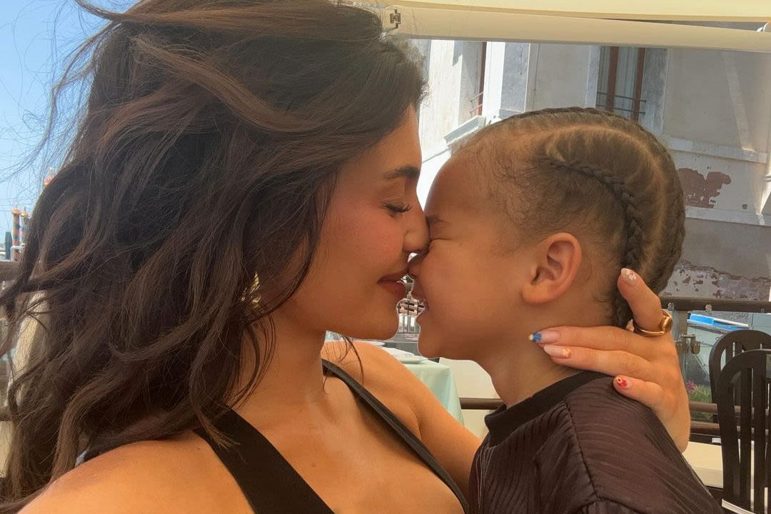 Kylie Jenner Rubs Noses with Son Aire in Sweet Pic and Shares BTS of Trip with Her Kids to Venice