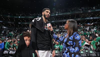 Watch Celtics star Jayson Tatum share sweet moment with 6-year-old son after NBA Finals Game 1 win