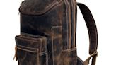 Vintage Leather Backpack For Men 16" Laptop Bag Large Capacity Business Travel Hiking Shoulder Daypacks Business Office...