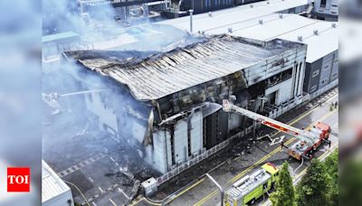 South Korea factory fire: 20 dead bodies found at burned battery plant in Seoul - Times of India