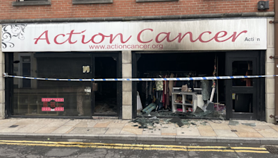 Man in 50s arrested after Bangor charity shop fire