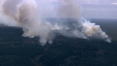 Wildfire burns uncontrollably through at least 400 acres of NJ forest