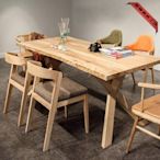北歐全實木餐桌組合 簡約民宿吃飯小桌 小戶型四人家用長方形桌子
