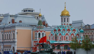 Lone tank on display at Russia’s Victory Day parade as Putin says country going through ‘difficult period’