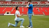 Josh Cavallo: Football's first openly gay male player in Australia proposes to partner on Adelaide United pitch