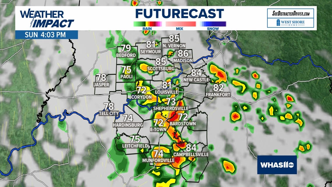 LIVE RADAR | Tracking scattered storms in Louisville and southern Indiana