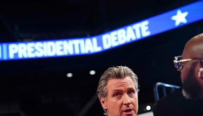 Calif. Gov. Gavin Newsom, other Democratic figures flock to debate to support Biden