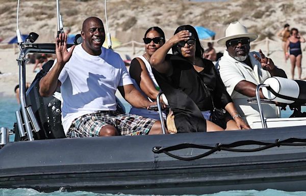 Magic Johnson Kicks Off Luxe Annual Yacht Vacation with Wife Cookie, Friends Samuel L. Jackson and Cedric the Entertainer