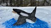 'I was being a big kid': Michigan man's 7-foot snow sculpture of orca draws visitors