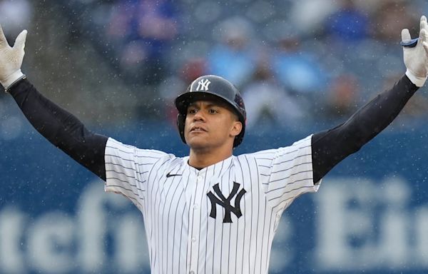 Yankees beat Tigers 5-2 behind Soto's 3-run double to finish 3-game sweep with rain-shortened win