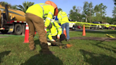 Florida Power and Light crews Install underground powerlines; in efforts mitigate power outages