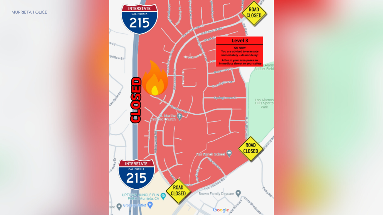 Fast-growing Murrieta fire triggers evacuations, heavy freeway traffic