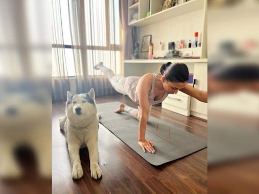 Mimi Chakraborty celebrates Yoga Day with her fur baby Max | Bengali Movie News - Times of India