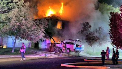 House on fire in south Reno