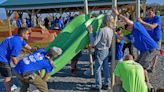 'It takes a village': Volunteers gather to build the Campbelltown Community Playground