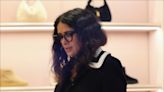 Salma Hayek Shops at Gucci Ahead of the Holidays In Chic Black and White Coat