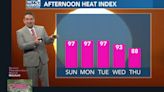 Feel's like temperatures approach triple digits again tomorrow