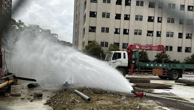 台南善化LM區建築工地不慎挖到管線 天然氣一度外洩