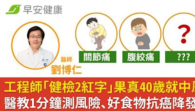 工程師「健檢2紅字」果真40歲就中風！醫教1分鐘測風險、好食物抗癌降發炎