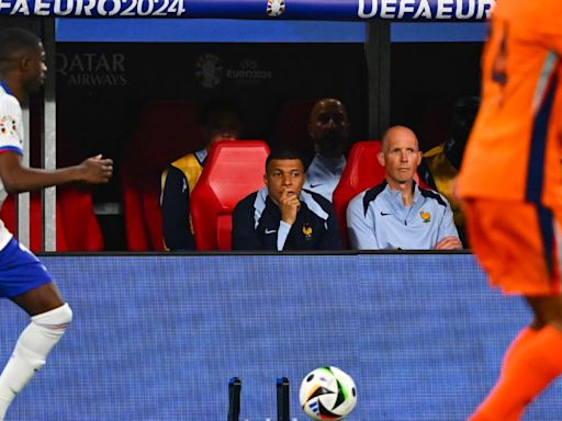 Kylian Mbappé stays on bench following broken nose as France draws with Netherlands at Euro 2024