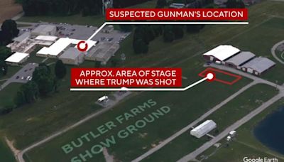 Maps show location of Trump, gunman, law enforcement snipers at Pennsylvania rally shooting