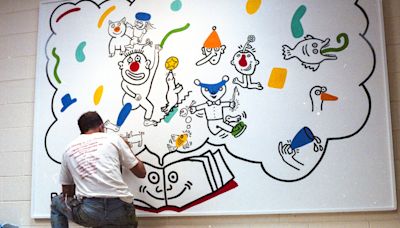 Keith Haring mural, "A Book Full of Fun," finds temporary home at Stanley Museum of Art