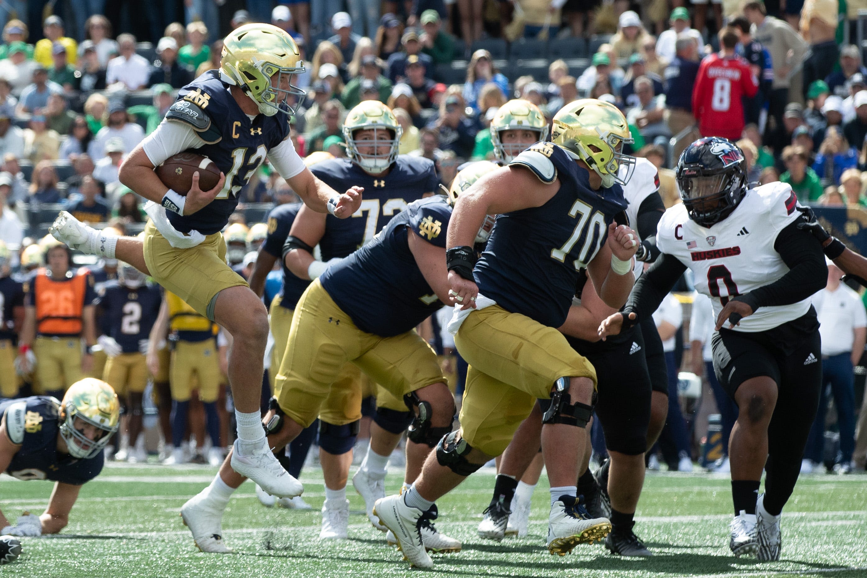 Notre Dame football found itself on the ropes early in its home opener against Northern Illinois