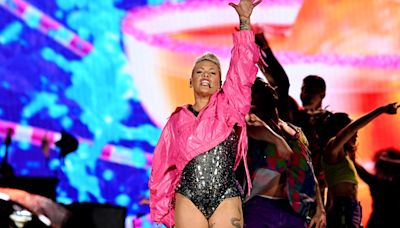 Pink resumes tour after health scare, tells fans 'We are going to shake our juicy booties'