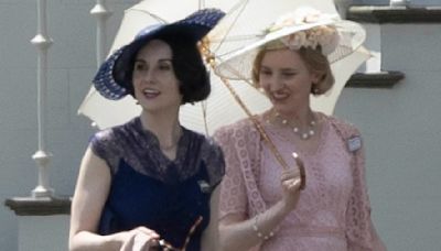 Michelle Dockery and Laura Carmichael film Downton Abbey in Ripon