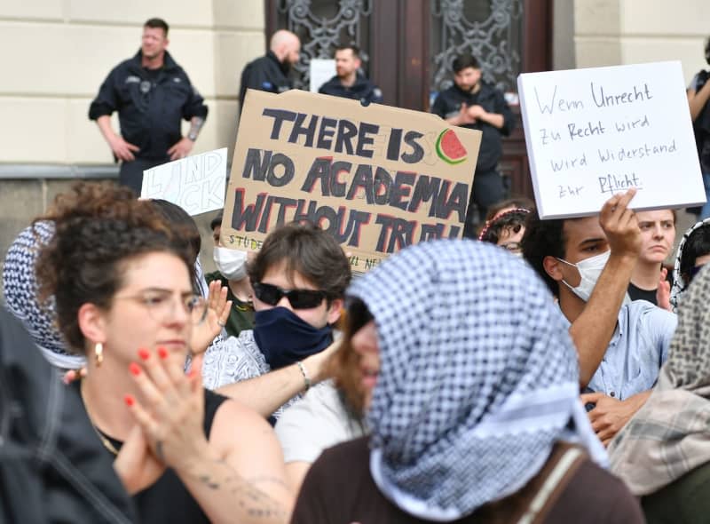 Dozens join pro-Palestinian demonstration at Berlin university