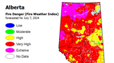 Extreme temperatures across Alberta produce smoke, fire and heat warnings