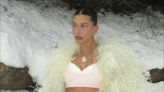 Hailey Bieber Wore a Micro Mini Skirt and Lace Lingerie in the Colorado Snow