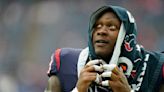 WATCH: Texans LT Laremy Tunsil surveys rainy conditions pre-game against the Ravens