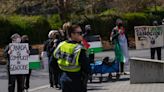 Gaza protesters at University of Victoria clearing encampment after trespass notice