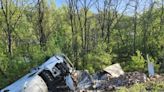 Truck crashes on Route 15, lands down embankment
