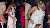 Margot Robbie shows off her blooming baby bump at Wimbledon's Centre Court